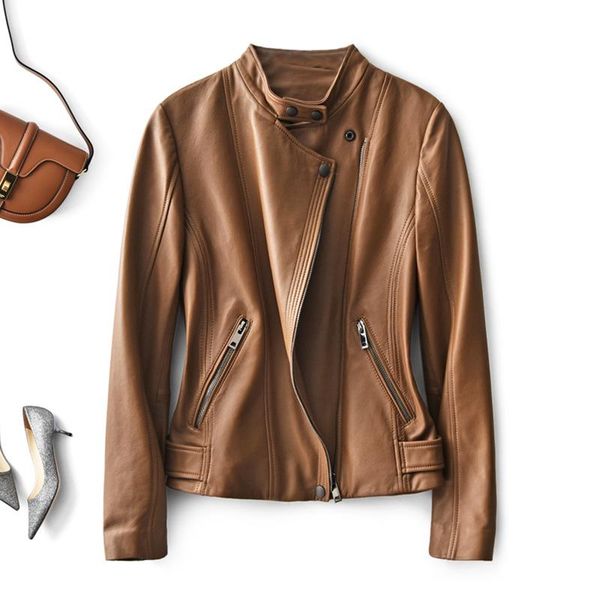 women's leather & faux korean genuine jacket women spring 2021 natural sheepskin coat female biker coats chaquetas de mujer pph3870, Black
women's leather & faux korean genuine jacket women spring 2021 natural sheepskin coat female biker coats chaquetas de mujer pph3870, Black