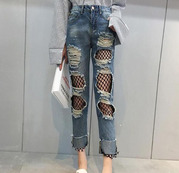 s-xl 2021 spring women new fashion false two tall waist joker show thin students nets yarn stitching ripped jeans, Blue
s-xl 2021 spring women new fashion false two tall waist joker show thin students nets yarn stitching ripped jeans, Blue