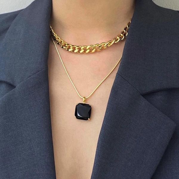 pendant necklaces punk necklace cuban multilayered chunky thick chain choker gothtic fashion jewelry party accessories, Silver
pendant necklaces punk necklace cuban multilayered chunky thick chain choker gothtic fashion jewelry party accessories, Silver