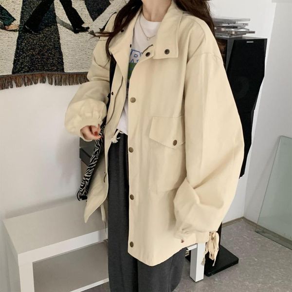 women's jackets 2021 women spring autumn korean causal loose elegant solid color zipper long sleeves all-match preppy style coat, Black;brown
women's jackets 2021 women spring autumn korean causal loose elegant solid color zipper long sleeves all-match preppy style coat, Black;brown