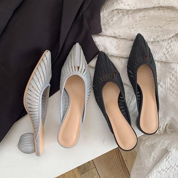 slippers 2021 summer luxury designer round high heels women mules fashion bling low slides female party shoes, Black
slippers 2021 summer luxury designer round high heels women mules fashion bling low slides female party shoes, Black