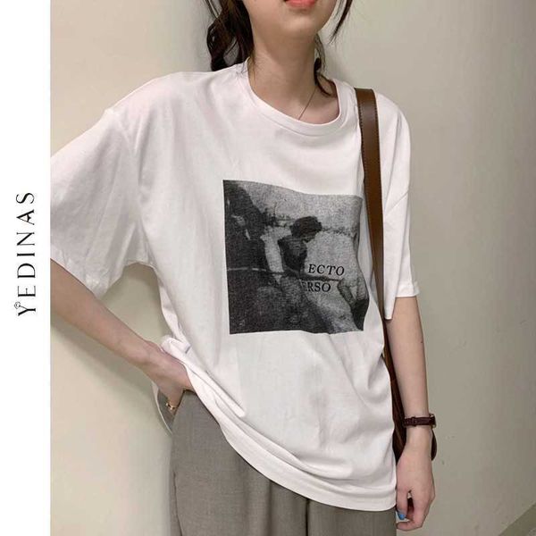 yedinas women fashion casual print loose short sleeve t-shirt ins vintage summer oversize tee shirts white t 210527
yedinas women fashion casual print loose short sleeve t-shirt ins vintage summer oversize tee shirts white t 210527