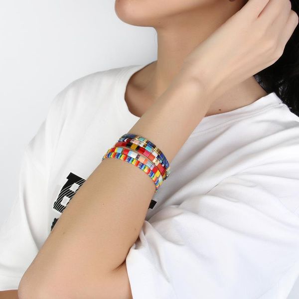 charm bracelets quanchi boho miyuki tila bracelet women 2021 glass brads jewelry summer rainbow femme accessories, Golden;silver
charm bracelets quanchi boho miyuki tila bracelet women 2021 glass brads jewelry summer rainbow femme accessories, Golden;silver
