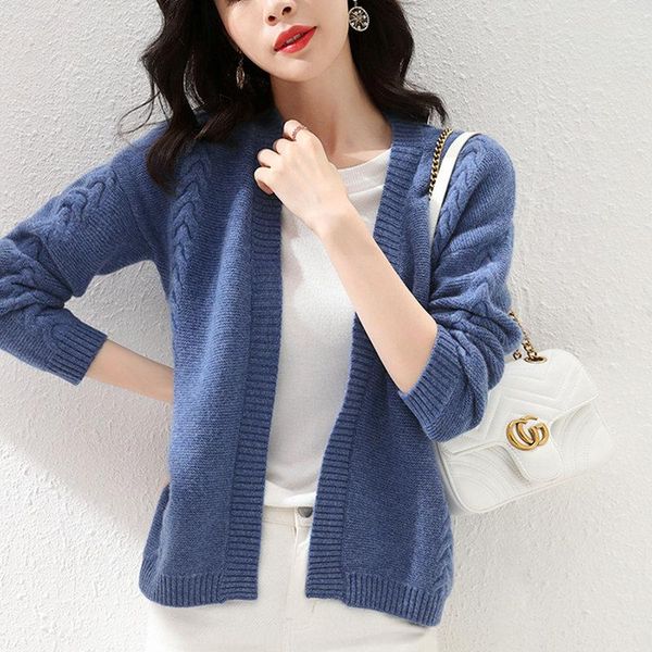 new women's 100% pure wool cardigan pure color no button small coat knitted thick warm outer wear sweater coat, White
new women's 100% pure wool cardigan pure color no button small coat knitted thick warm outer wear sweater coat, White