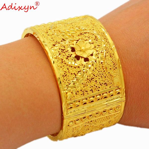 adixyn dubai gold bangles for women flower shape african jewelry wide 4cm arab wedding gifts n03056 bangle, Black
adixyn dubai gold bangles for women flower shape african jewelry wide 4cm arab wedding gifts n03056 bangle, Black