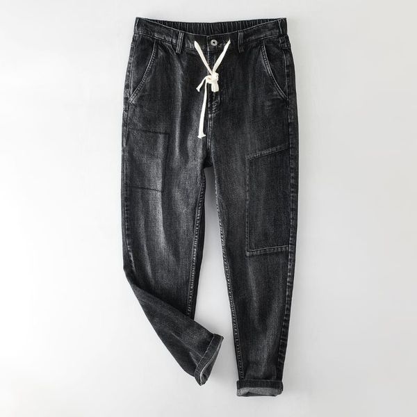 men's pants casual jeans black retro elastic waist drawstring loose cowboy fashion 2021 spring male straight trouser
men's pants casual jeans black retro elastic waist drawstring loose cowboy fashion 2021 spring male straight trouser