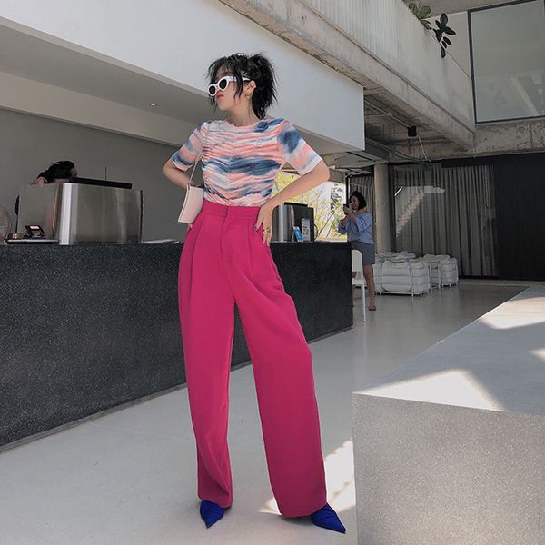 casual minimalist trouser for women high waist loose wide leg pants female spring fashionable new clothing 2021, Black;white
casual minimalist trouser for women high waist loose wide leg pants female spring fashionable new clothing 2021, Black;white