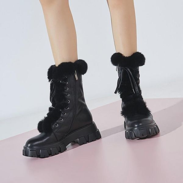 boots 2021 winter fur black leather lace up trim flat platform
boots 2021 winter fur black leather lace up trim flat platform