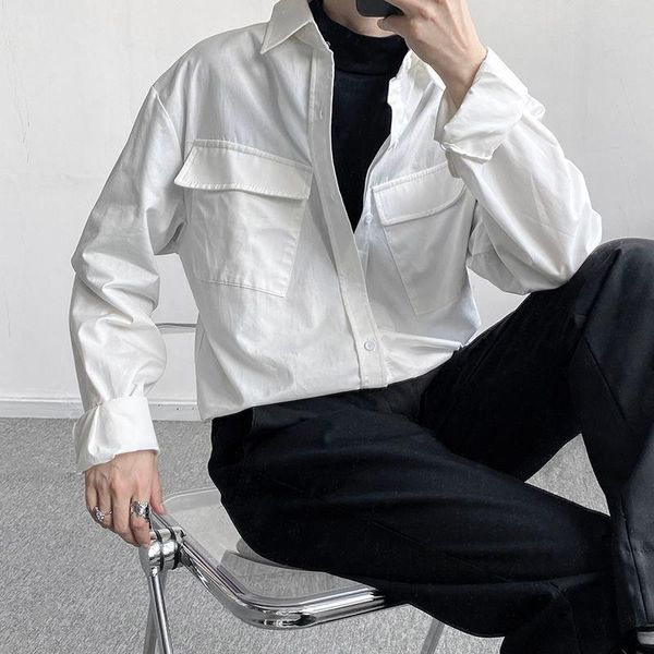men's casual shirts 2021 pocket long sleeve coats hawaiian cargo loose solid color french cuff fashion camisa masculina, White;black
men's casual shirts 2021 pocket long sleeve coats hawaiian cargo loose solid color french cuff fashion camisa masculina, White;black