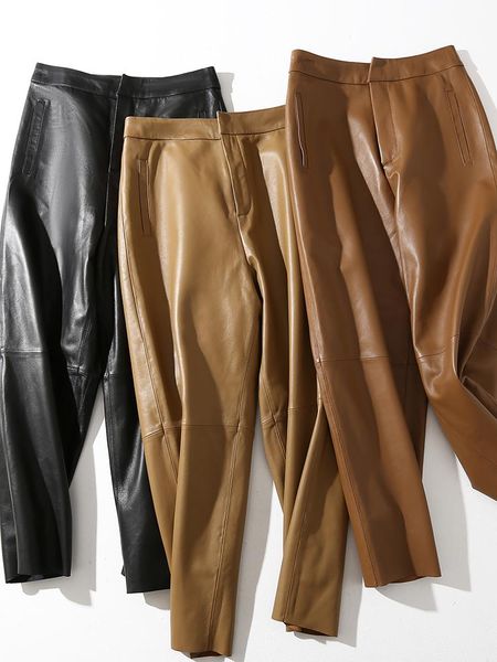 women's pants & capris harem brown leather genuine sheepskin trousers women korean fashion spring 2021 femme pantalon pph3706, Black;white
women's pants & capris harem brown leather genuine sheepskin trousers women korean fashion spring 2021 femme pantalon pph3706, Black;white