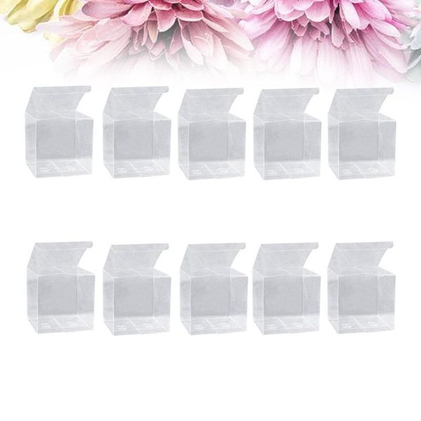20pcs pvc square packing box simple transparent box for gift fruit (10cm)