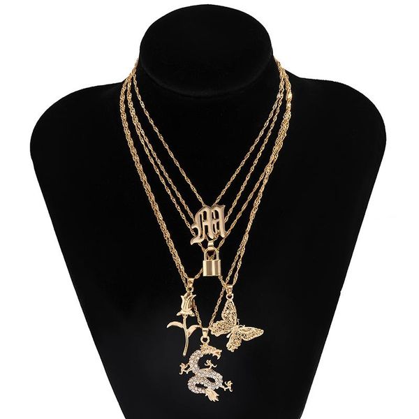 diamond-shaped dragon pendant necklaces lock head butterfly rose flower necklace personality mix and match handmade clavicle chain multilaye, Silver
diamond-shaped dragon pendant necklaces lock head butterfly rose flower necklace personality mix and match handmade clavicle chain multilaye, Silver