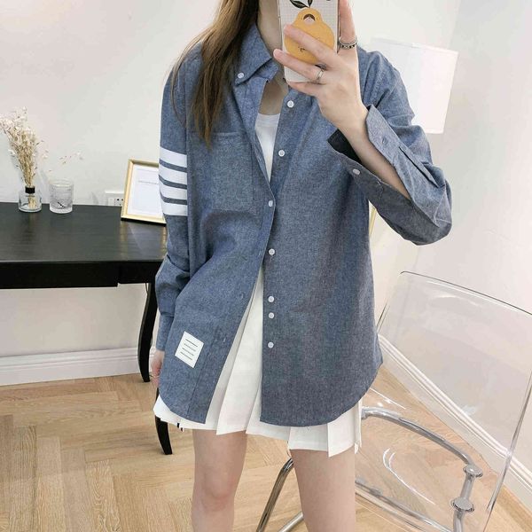 tb denim blue four bar shirt coat spring and clothes 2021 new long sleeve early autumn shirt women's versatile, White
tb denim blue four bar shirt coat spring and clothes 2021 new long sleeve early autumn shirt women's versatile, White