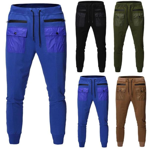men's pants mens elastic waistband drawstring pockets long pencil sports trousers men clothing, Black
men's pants mens elastic waistband drawstring pockets long pencil sports trousers men clothing, Black