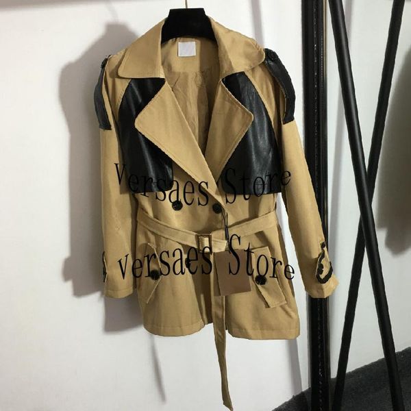 women's trench coats luxury design highend fashion double breasted slim fit coat temperament versatile personalized splicing windbreake, Tan;black
women's trench coats luxury design highend fashion double breasted slim fit coat temperament versatile personalized splicing windbreake, Tan;black