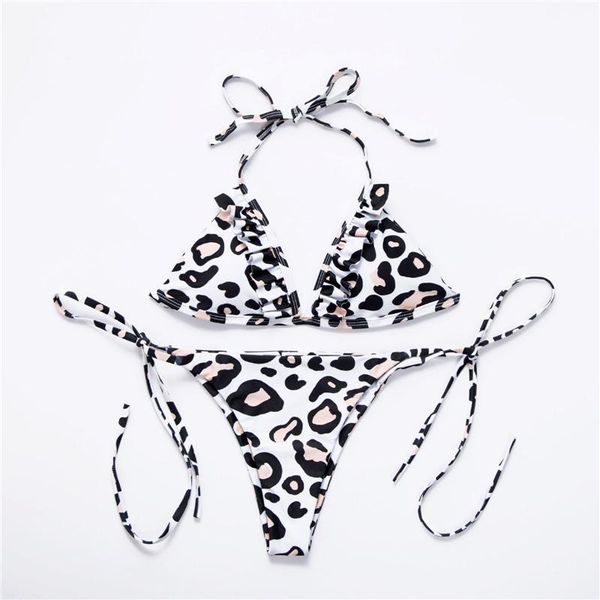 women's swimwear leopard swimsuits padded push-up bra thong two-piece triangle ruffles bathing clothes sport femme women bandage biquin, White;black
women's swimwear leopard swimsuits padded push-up bra thong two-piece triangle ruffles bathing clothes sport femme women bandage biquin, White;black