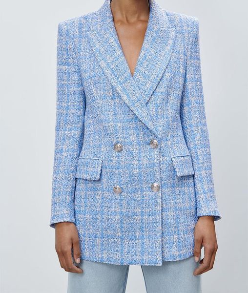 women's suits & blazers meriahzheng 2021 spring blue plaid double-breasted small fragrant texture jacket women pyl, White;black
women's suits & blazers meriahzheng 2021 spring blue plaid double-breasted small fragrant texture jacket women pyl, White;black