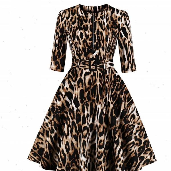 women leopard print casual spring autumn dress 2021 vintage style elegant frilled a line hem midi dresses tunic vestido, Black;gray
women leopard print casual spring autumn dress 2021 vintage style elegant frilled a line hem midi dresses tunic vestido, Black;gray