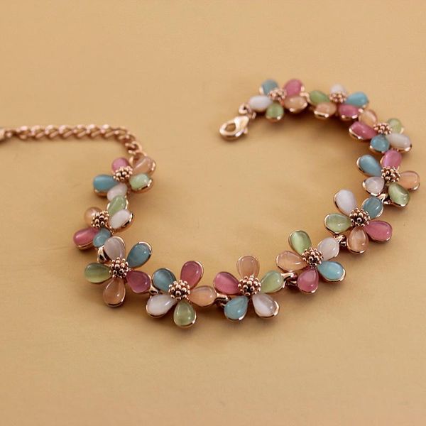 charm bracelets small fresh plant flower bracelet korean sweet colored opal rose gold, Golden;silver
charm bracelets small fresh plant flower bracelet korean sweet colored opal rose gold, Golden;silver