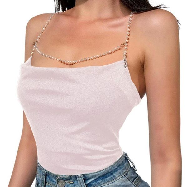women's tanks & camis women summer sleeveless tank crop faux pearl beaded suspenders camisole cross backless club party slim vest, White
women's tanks & camis women summer sleeveless tank crop faux pearl beaded suspenders camisole cross backless club party slim vest, White