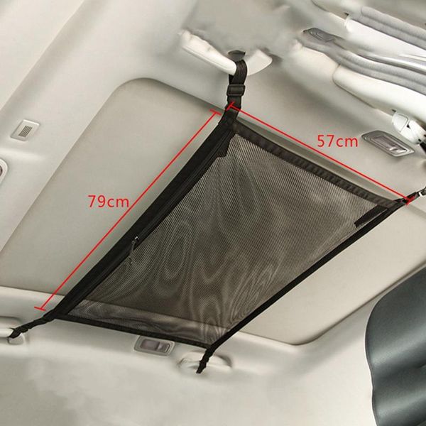 car organizer portable ceiling storage net roof pocket universal pouch sundries bag