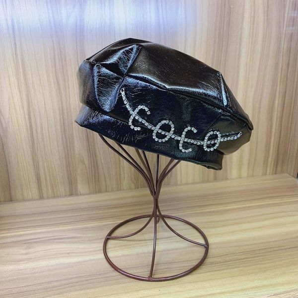 berets luxury beret cap fashion women casual pu diamond letters hat for autumn winter retro beanie caps solid color, Blue;gray
berets luxury beret cap fashion women casual pu diamond letters hat for autumn winter retro beanie caps solid color, Blue;gray
