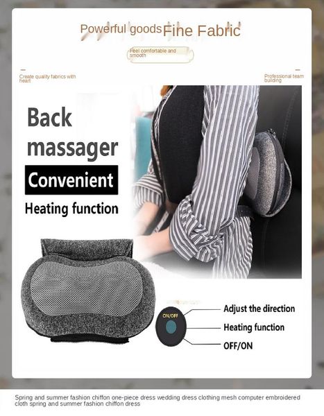 electric massagers rechargeable massage pillow car dual-purpose shoulder, cervical spine and waist full-body multifunctional massager
electric massagers rechargeable massage pillow car dual-purpose shoulder, cervical spine and waist full-body multifunctional massager