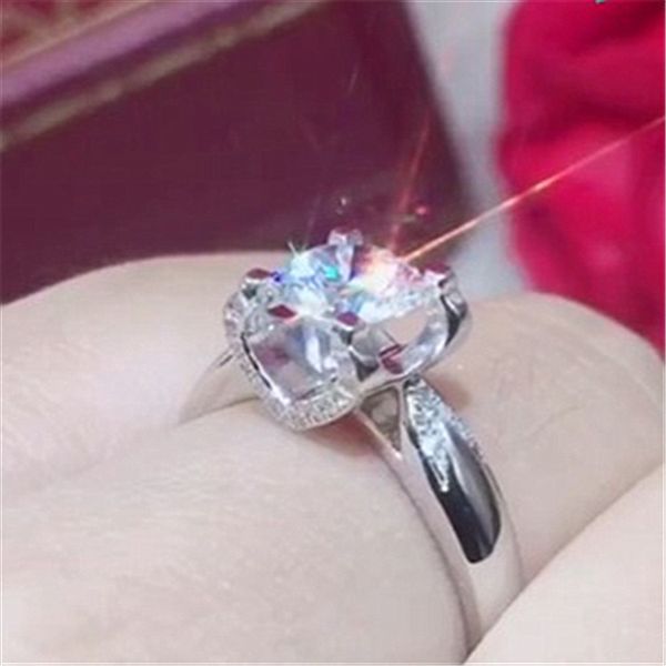 european and american fashion high-end korean style genuine diamond ring for women 18k gold plating new cow head love simulation diamond rin, Silver
european and american fashion high-end korean style genuine diamond ring for women 18k gold plating new cow head love simulation diamond rin, Silver