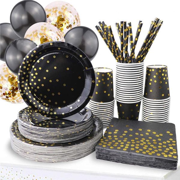 disposable dinnerware black gold wave point quality tableware plate pennant girl holiday birthday party decoration children bathing
disposable dinnerware black gold wave point quality tableware plate pennant girl holiday birthday party decoration children bathing