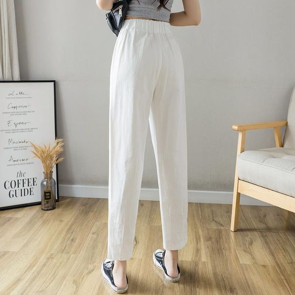 women's pants & capris button harem cotton nine-cent casual high waist loose look slim versatile, Black;white
women's pants & capris button harem cotton nine-cent casual high waist loose look slim versatile, Black;white