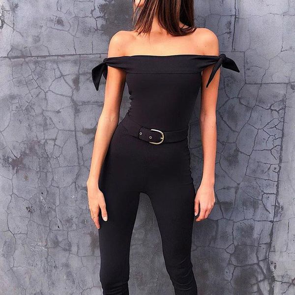 women's jumpsuits & rompers women slash-neck sleeveless long black with bow b01jm494b, Black;white
women's jumpsuits & rompers women slash-neck sleeveless long black with bow b01jm494b, Black;white