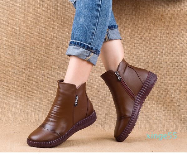 autumn fashion women genuine leather boots handmade vintage flat ankle shoes woman winter botas, Black
autumn fashion women genuine leather boots handmade vintage flat ankle shoes woman winter botas, Black