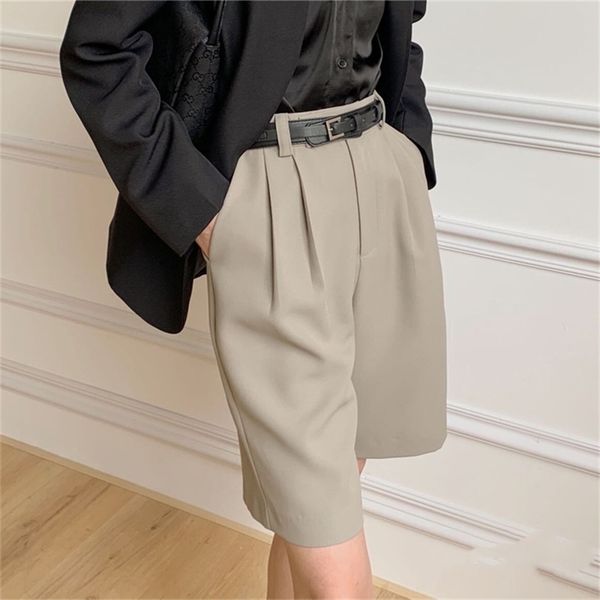 summer women's casual solid color high waist loose straight shorts 210714, White;black
summer women's casual solid color high waist loose straight shorts 210714, White;black