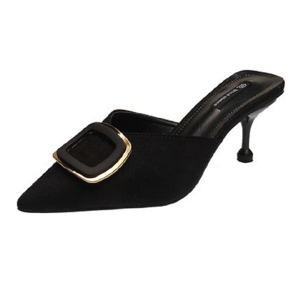 slippers 2021 summer ladies sandals and wild comfortable suede sets high heels fine heel women korean version, Black
slippers 2021 summer ladies sandals and wild comfortable suede sets high heels fine heel women korean version, Black