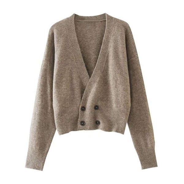 20212020 autumn new double row button v-neck long sleeve knitted cardigan versatile loose jacket 3653104, White;black
20212020 autumn new double row button v-neck long sleeve knitted cardigan versatile loose jacket 3653104, White;black