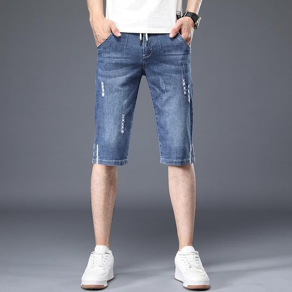 men's jeans shorts stretch blue black cropped trousers slim fit for boys students striped male denim pants
men's jeans shorts stretch blue black cropped trousers slim fit for boys students striped male denim pants