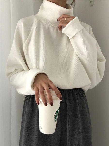 women's sweaters thickened high neck t-shirt autumn women 2021 korean version versatile loose and thin solid color long sleeve bottom s, White;black
women's sweaters thickened high neck t-shirt autumn women 2021 korean version versatile loose and thin solid color long sleeve bottom s, White;black