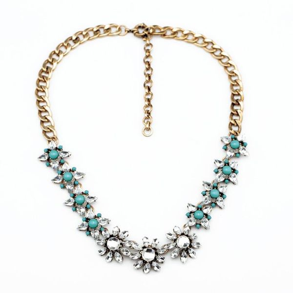pendant necklaces bulk price blue clear crystal flower necklace collars gold color short statement for women fashion jewelry, Silver
pendant necklaces bulk price blue clear crystal flower necklace collars gold color short statement for women fashion jewelry, Silver