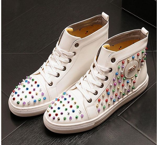 2021 men fashion casual ankle boots spring autumn punk style rivets trend shoes male leather high hip hop sneakers, Black
2021 men fashion casual ankle boots spring autumn punk style rivets trend shoes male leather high hip hop sneakers, Black