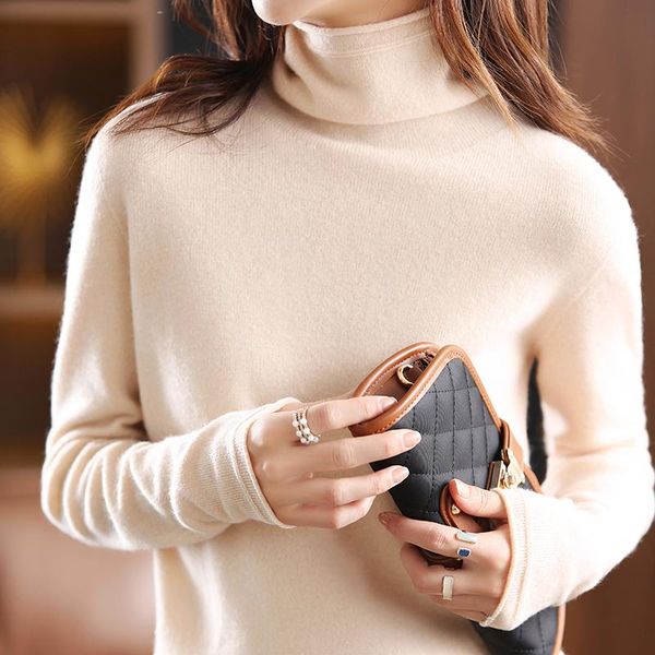women's sweaters 2021 fall/winter pullover casual solid color turtleneck wool sweater plus size knitted cashmere ladies top, White;black
women's sweaters 2021 fall/winter pullover casual solid color turtleneck wool sweater plus size knitted cashmere ladies top, White;black