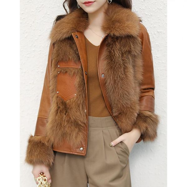 women's fur & faux super quality real coat autumn winter female jacket warm jackets for women 2021 elegant clothing casaco zjt1530, Black
women's fur & faux super quality real coat autumn winter female jacket warm jackets for women 2021 elegant clothing casaco zjt1530, Black