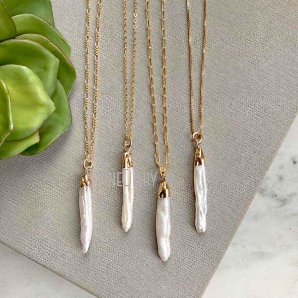 pendant necklaces nm36573 stick minimalist pearl bar necklace gold filled figaro chain biwa dainty charm layering, Silver
pendant necklaces nm36573 stick minimalist pearl bar necklace gold filled figaro chain biwa dainty charm layering, Silver