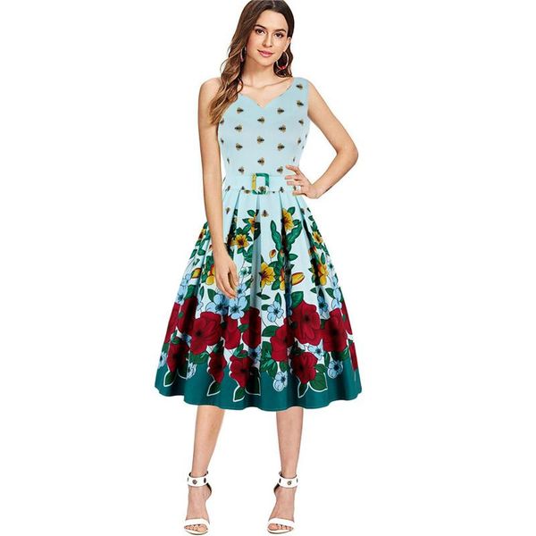 casual dresses summer women's style printed big puff puffy waist v-neck dress fashion temperament comfortable sleeveless trend s -xxl, Black;gray
casual dresses summer women's style printed big puff puffy waist v-neck dress fashion temperament comfortable sleeveless trend s -xxl, Black;gray