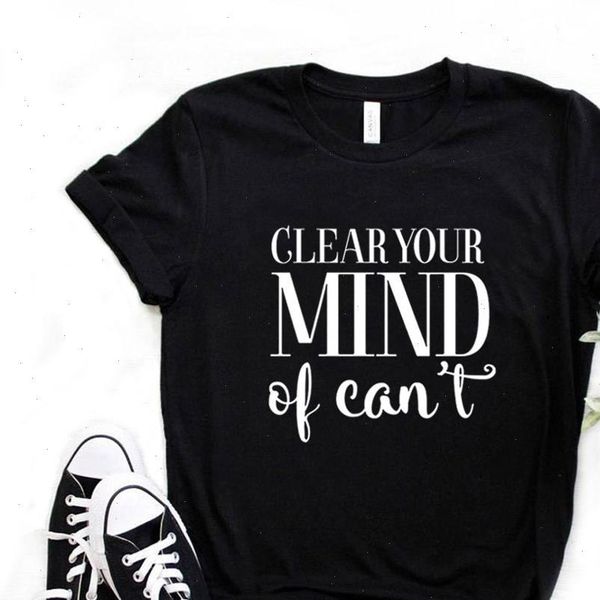 women t shirt clear your mind of cant letters print tshirt women short sleeve o neck loose t shirt ladies causal tee, White
women t shirt clear your mind of cant letters print tshirt women short sleeve o neck loose t shirt ladies causal tee, White