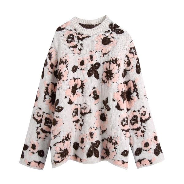 women's sweaters woman 2021 oversize sweater women flower jacquard autumn coat long sleeve y2k winter female pullover, White;black
women's sweaters woman 2021 oversize sweater women flower jacquard autumn coat long sleeve y2k winter female pullover, White;black