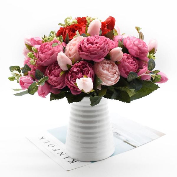 decorative flowers & wreaths 30cm rose pink silk peony artificial bouquet 5 big head and 4 bud fake plants for home wedding decoration in do
decorative flowers & wreaths 30cm rose pink silk peony artificial bouquet 5 big head and 4 bud fake plants for home wedding decoration in do
