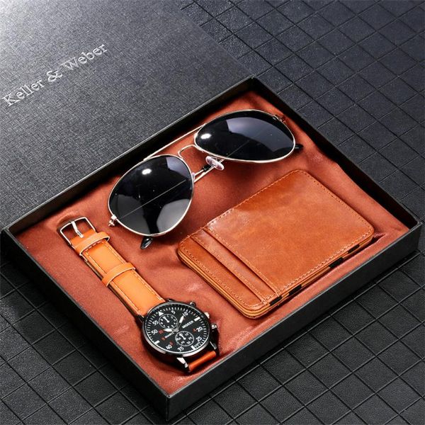 wristwatches business set watches men's leather quartz watch brown magic card holder pack sunglass sets for male birthday father's, Slivery;brown
wristwatches business set watches men's leather quartz watch brown magic card holder pack sunglass sets for male birthday father's, Slivery;brown