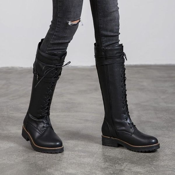 boots big size women woman winter shoes botas side zip belt buckle cross strap, Black
boots big size women woman winter shoes botas side zip belt buckle cross strap, Black