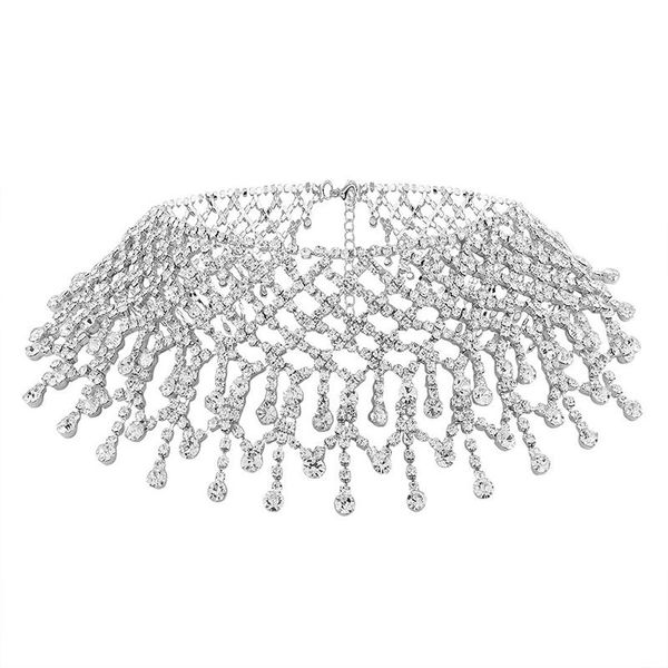 pendant necklaces shiny rhinestone tennis chain necklace for women hip hop exaggerated water drop tassel party jewelry gift, Silver
pendant necklaces shiny rhinestone tennis chain necklace for women hip hop exaggerated water drop tassel party jewelry gift, Silver