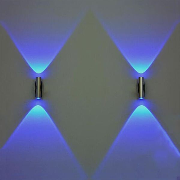 double-headed led light bedroom blue aluminum wall lamp home sconce luces led decoracion bar ktv porch wall ceiling light